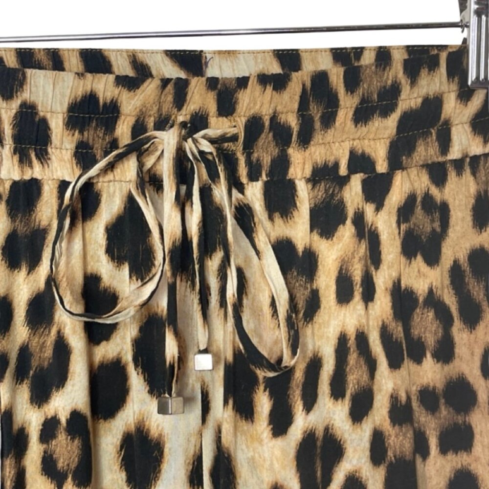 ZARA | Women's Lightweight Leopard Print Elastic Waist Loose Fit Pants | Size M - Picture 6 of 13